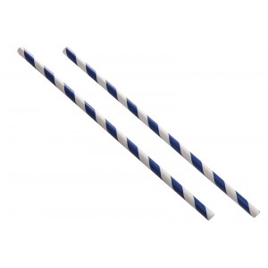 Dark blue paper straws single